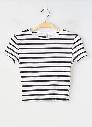 T-marškinys tamprumas trumpas rankovės juodas DIVIDED H&M moteris