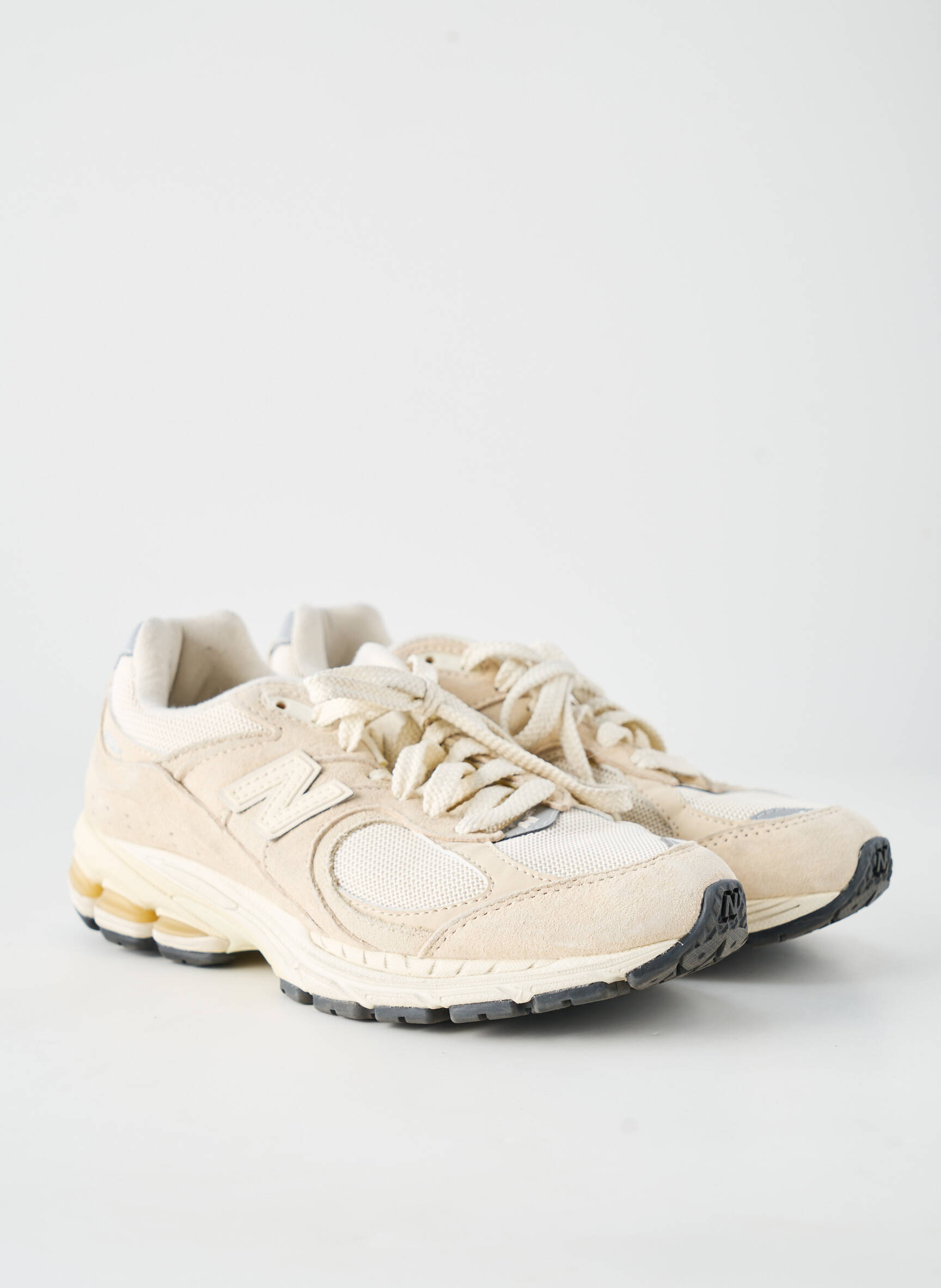 Bėgimo bateliai nubuko audinys plokščias kulnas iki 3 cm bežinis NEW BALANCE moteris