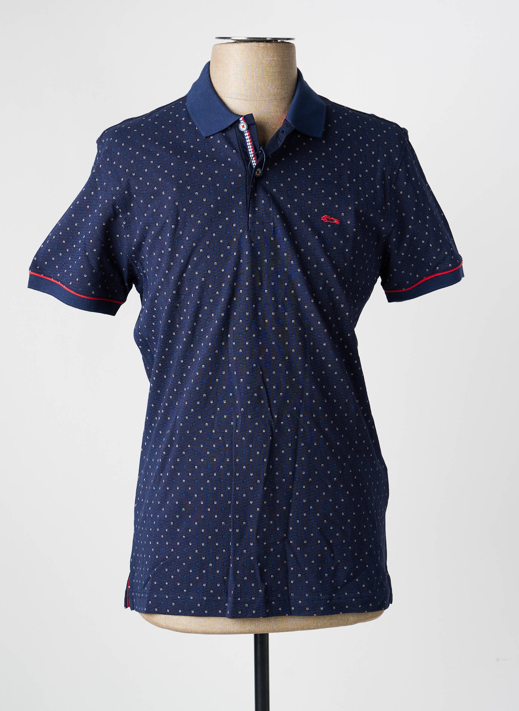 Polo jersey audinys trumpas rankovės mėlyna DARIO BELTRAN vyras