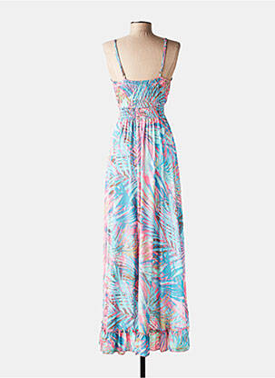 Ilga suknelė fantazijos raštas plonos dirželiai mėlyna YYDS (YOUR YOUTHFUL DRESS STYLE) moteris