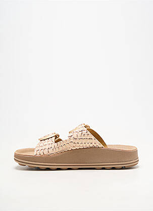 Mule/sabotai atvira pabaiga plokščias kulnas iki 3 cm bežinis FANTASY SANDALS moteris