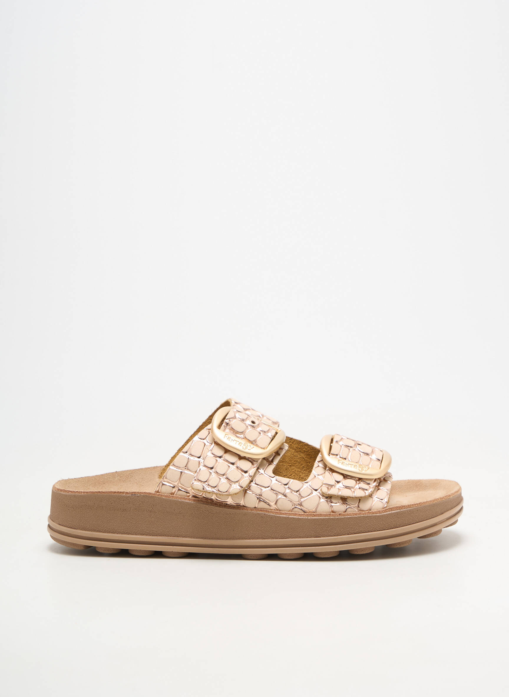 Mule/sabotai atvira pabaiga plokščias kulnas iki 3 cm bežinis FANTASY SANDALS moteris