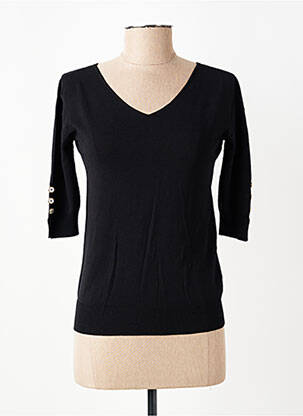 Megztinis centrinė iškirptė 3/4 rankovės juodas RINASCIMENTO moteris