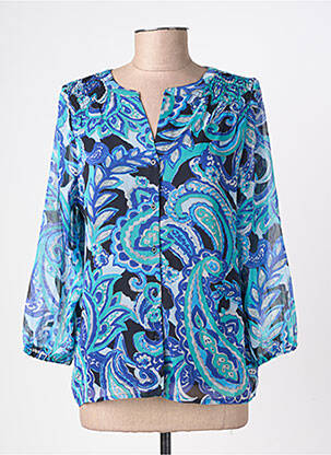 Moteriškas marškinys krepos audinys ilgos rankovės mėlyna STREET ONE moteris