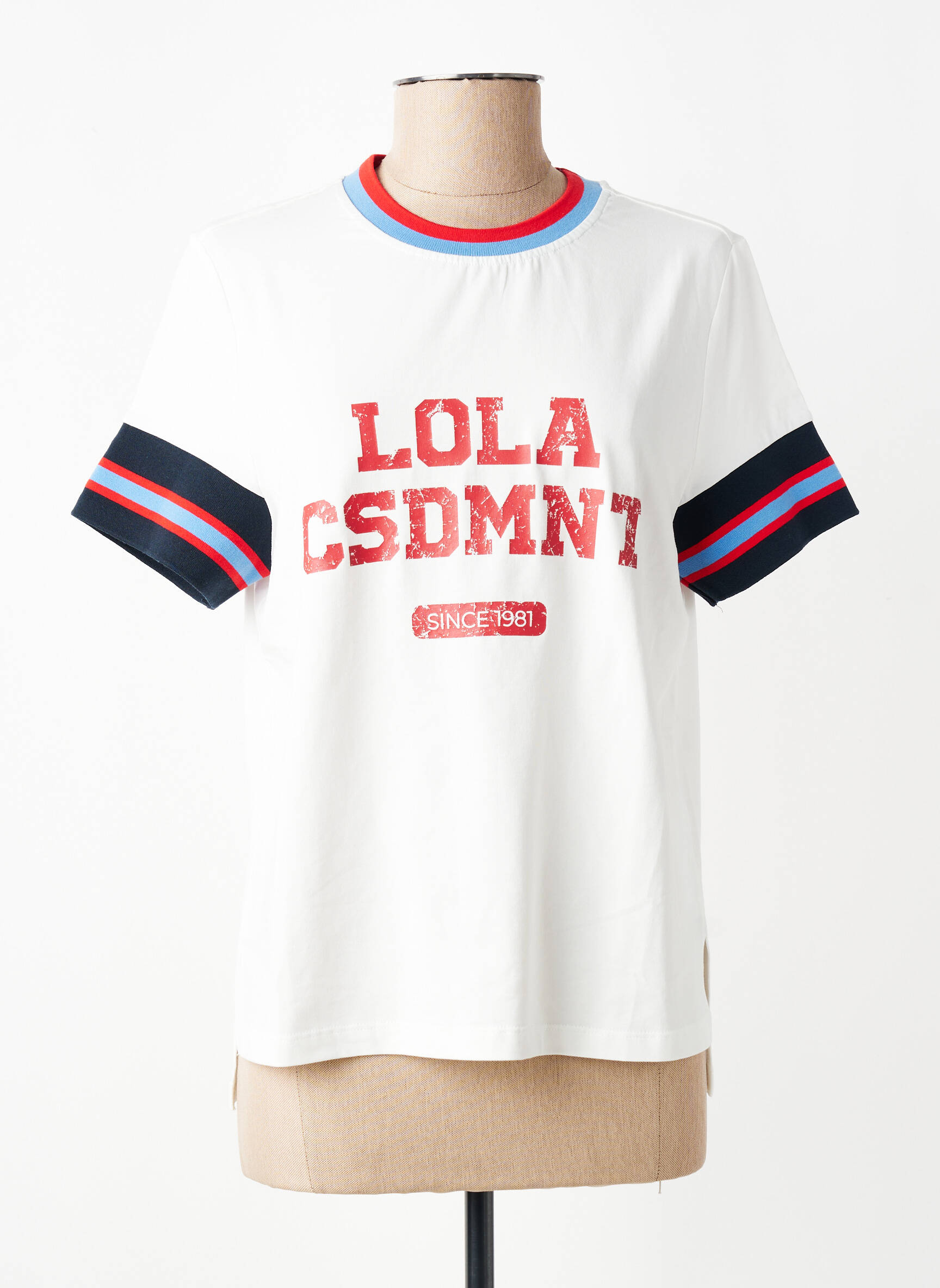 T-marškinys floqué serigrafija trumpas rankovės baltas LOLA CASADEMUNT moteris