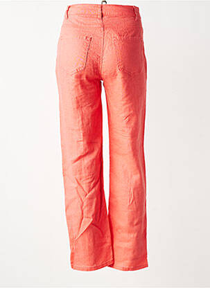 Tiesi kelnė krepos audinys aukšta talija oranžinė VAN-DOS moteris