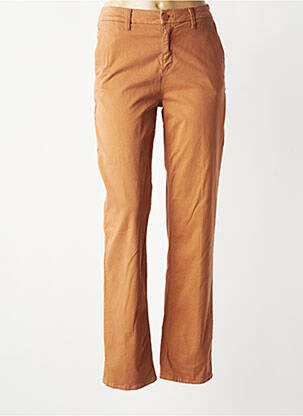 Chino kelnė tamprumas normala dydis rudas HAPPY moteris