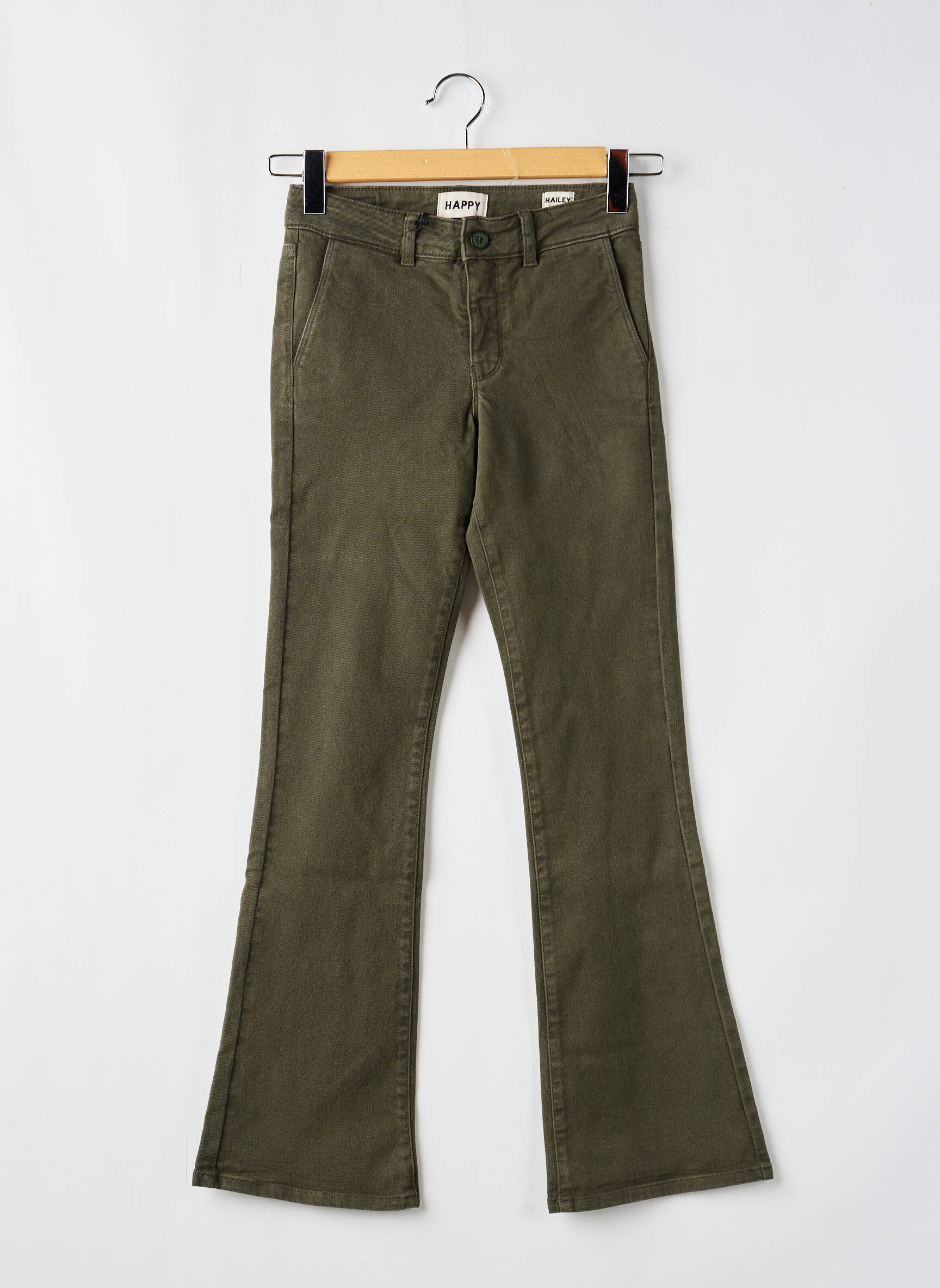 Bootcut džinsai aukšta talija aukšta talija žalias HAPPY moteris
