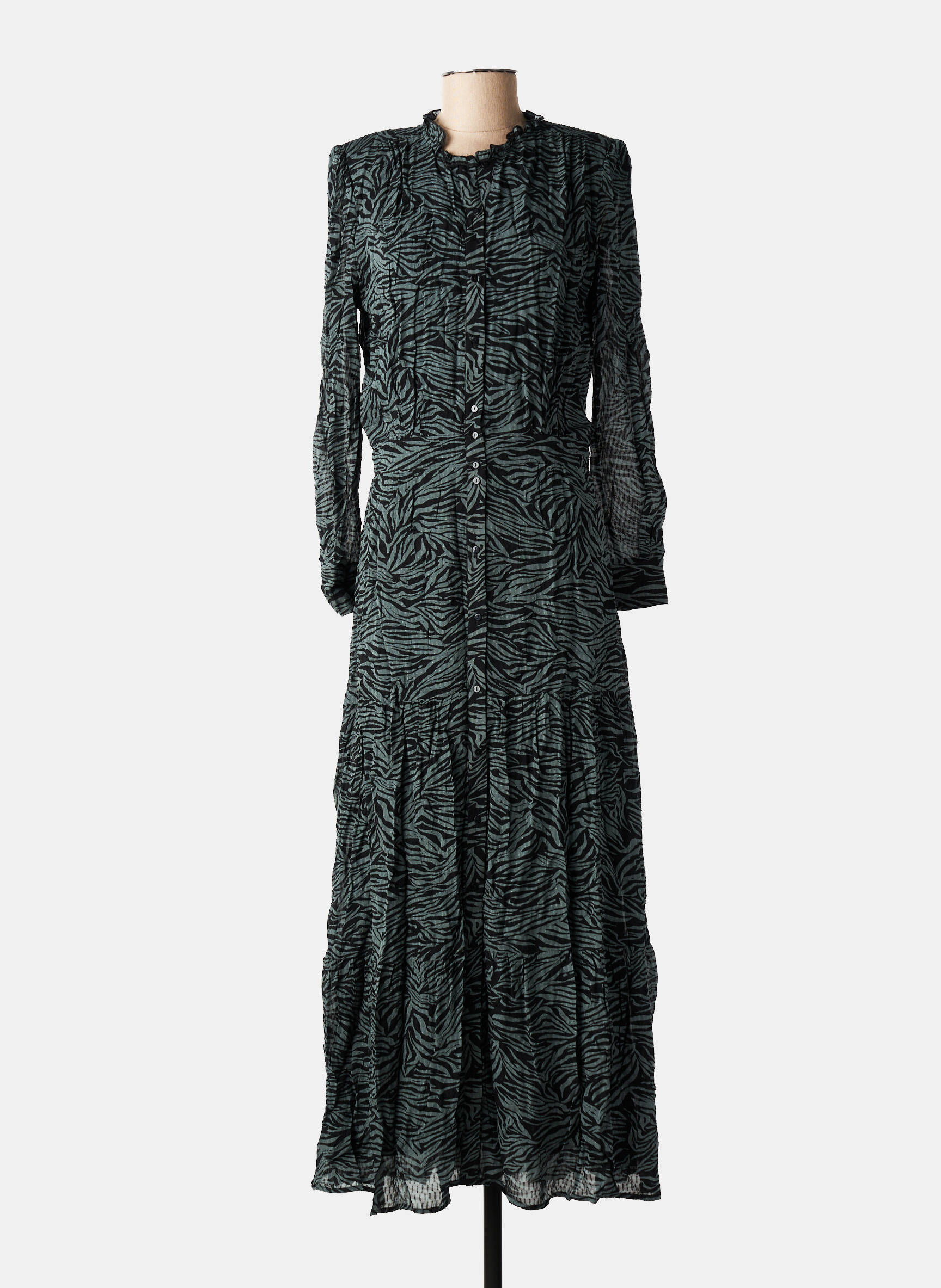 Ilga suknelė ilgos rankovės ilgos rankovės juodas BERENICE moteris