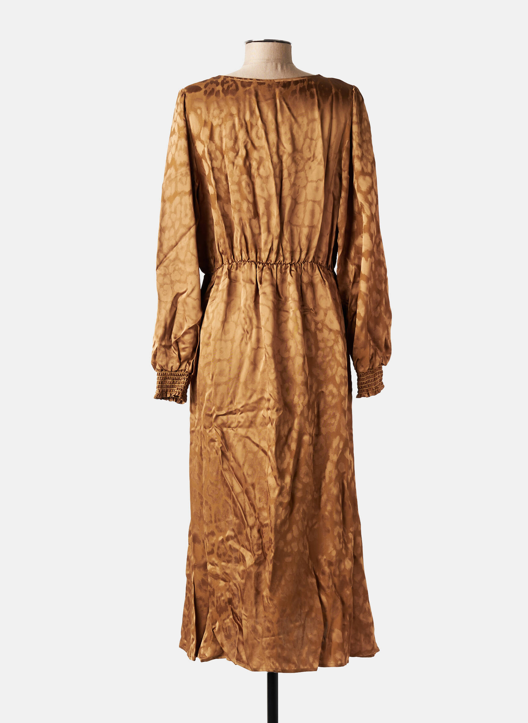 Ilga suknelė ilgos rankovės ilgos rankovės rudas ROSEANNA moteris