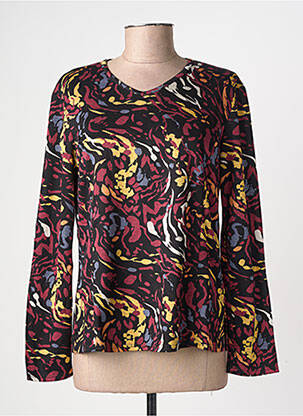 T-marškinys fantazijos raštas ilgos rankovės juodas GEVANA moteris
