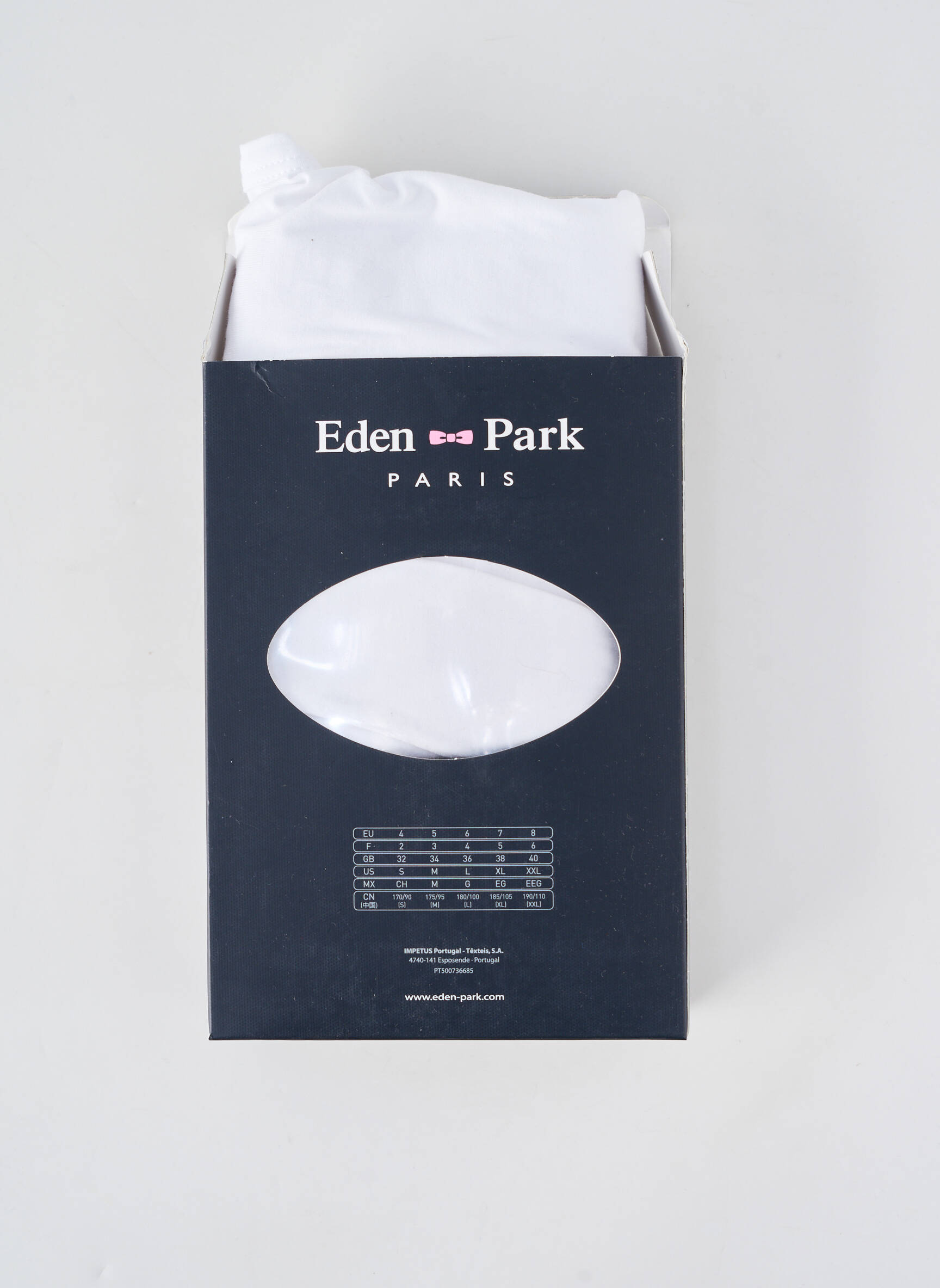 T-marškinys centrinė iškirptė trumpas rankovės baltas EDEN PARK vyras