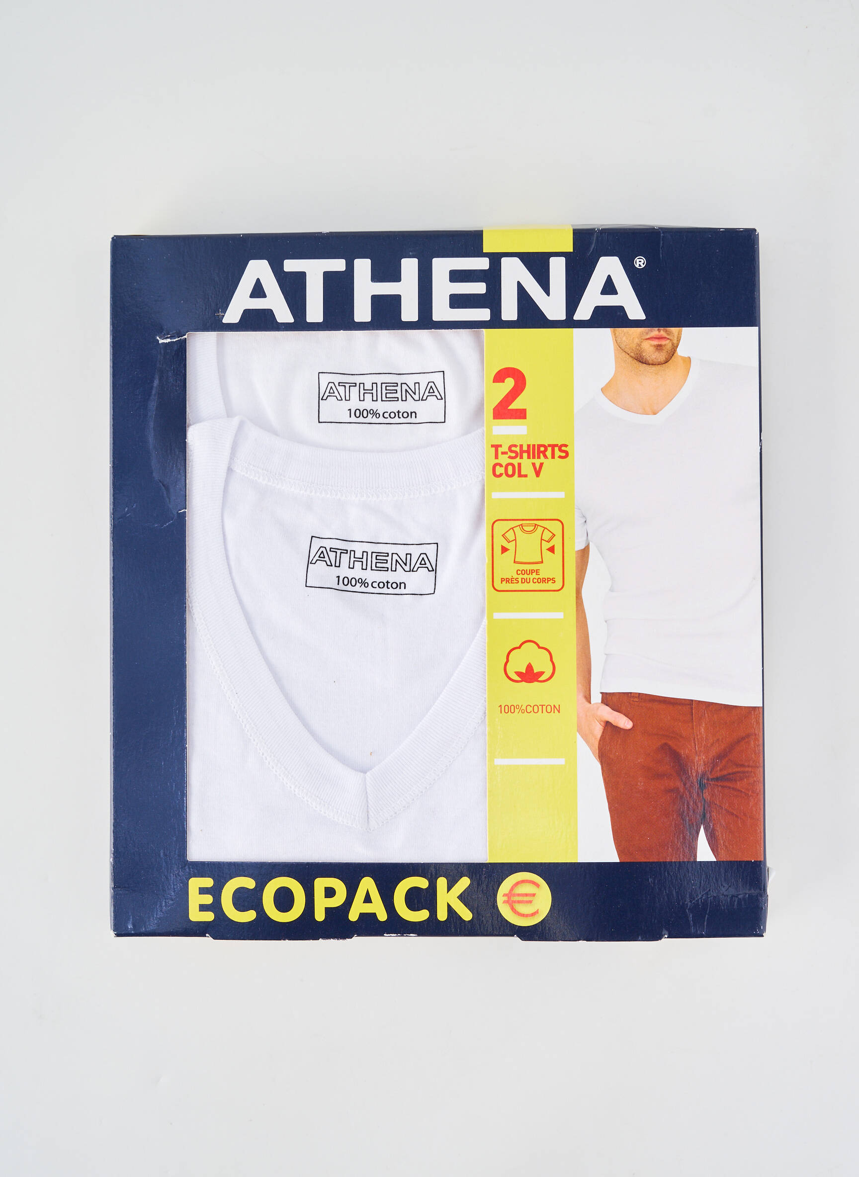 T-marškinys tamprumas trumpas rankovės baltas ATHENA vyras