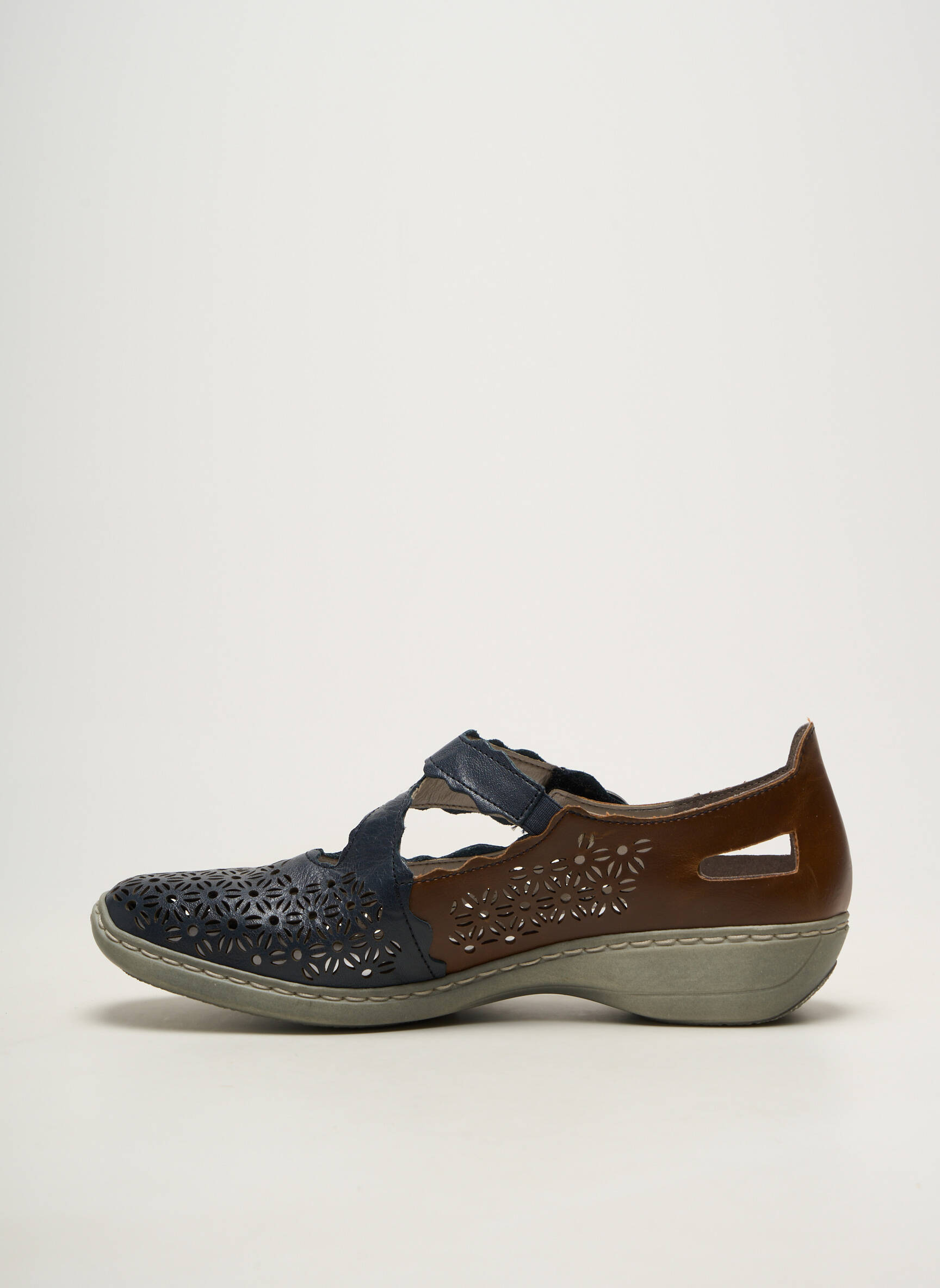 Balerinos velcro užsegimas plokščias kulnas iki 3 cm mėlyna RIEKER moteris