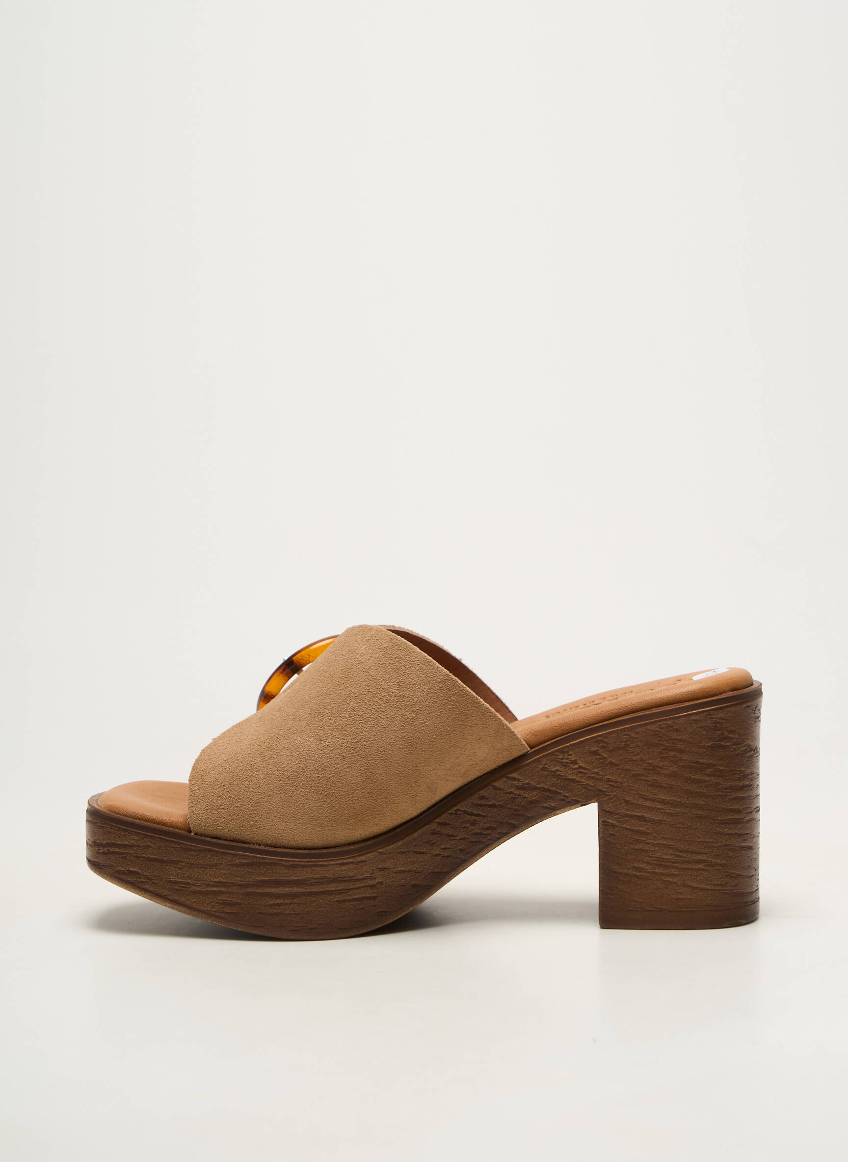 Mule/sabotai lygus medžiaga kulnas nuo 7 iki 9 cm bežinis KAOLA moteris