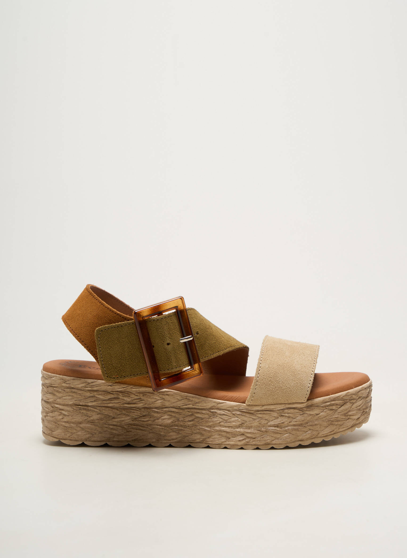 Espadrilės platforma kulnas nuo 4 iki 6 cm žalias EVA FRUTOS moteris
