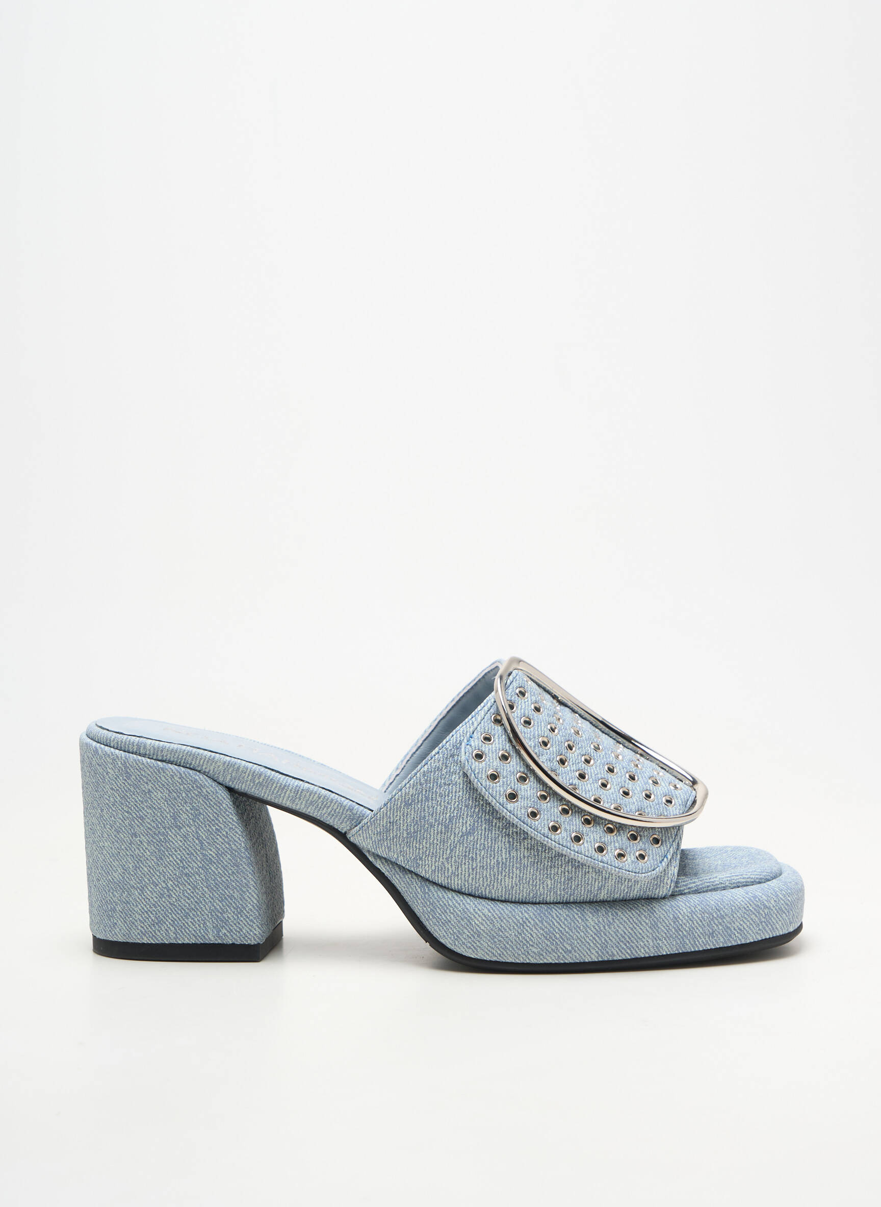 Mule/sabotai atvira pabaiga kulnas nuo 7 iki 9 cm mėlyna NOA HARMON moteris
