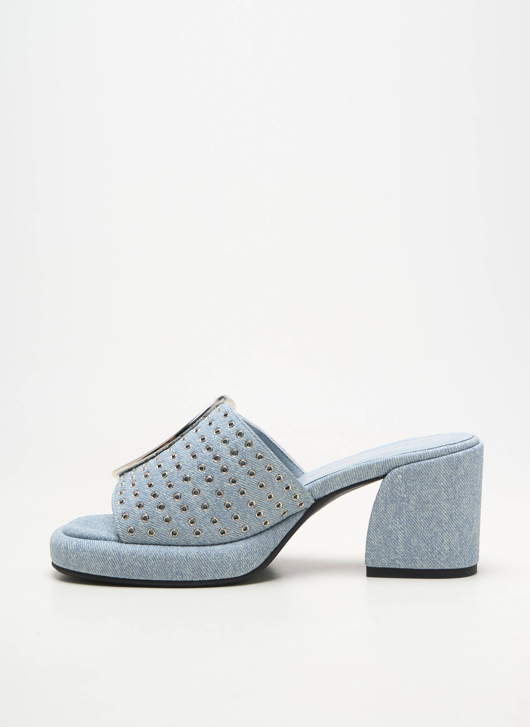 Mule/sabotai atvira pabaiga kulnas nuo 7 iki 9 cm mėlyna NOA HARMON moteris
