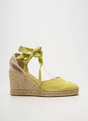 Espadrilės apvalus mygtukas kulnas nuo 7 iki 9 cm žalias CASTANER moteris