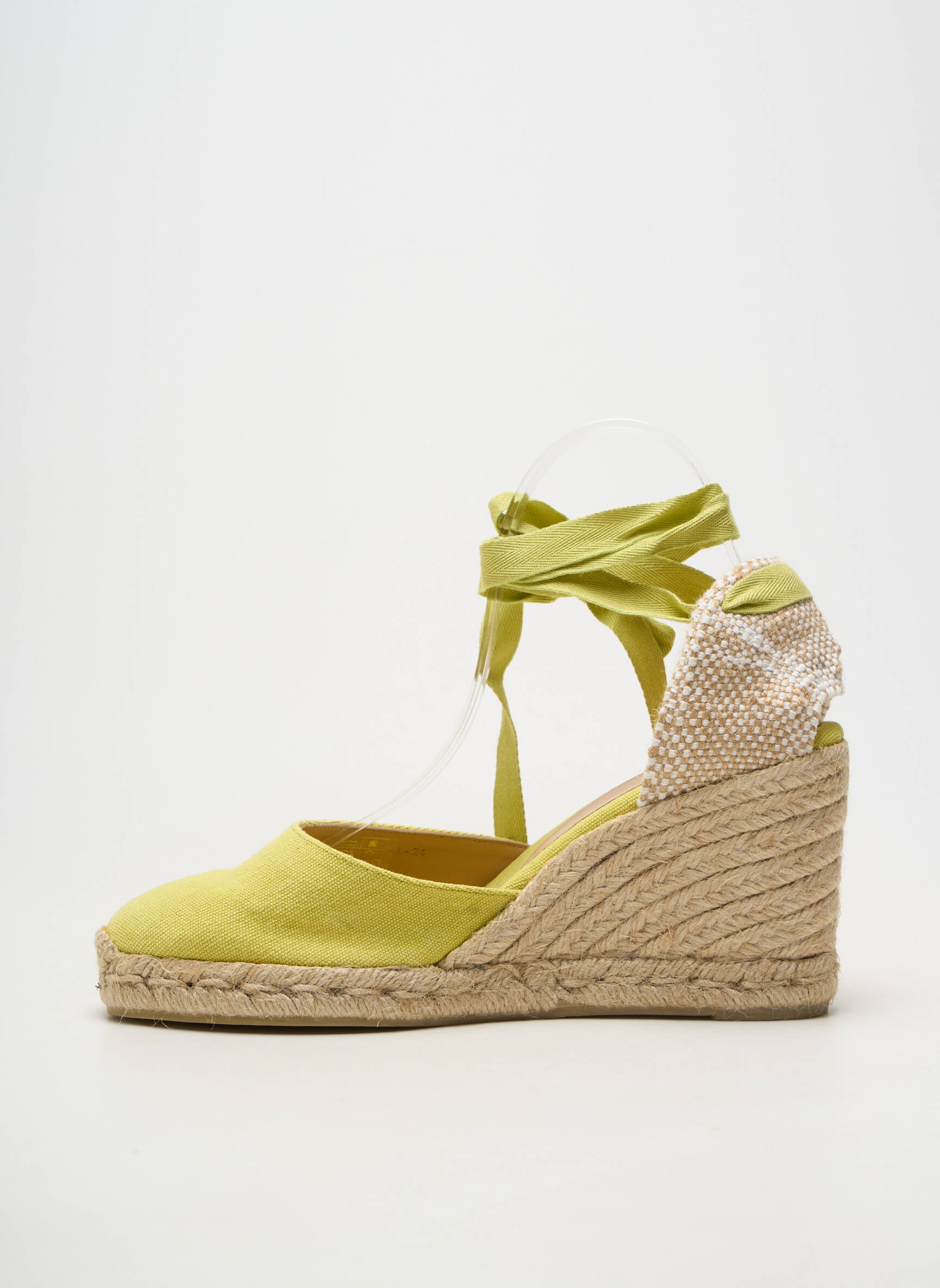 Espadrilės apvalus mygtukas kulnas nuo 7 iki 9 cm žalias CASTANER moteris