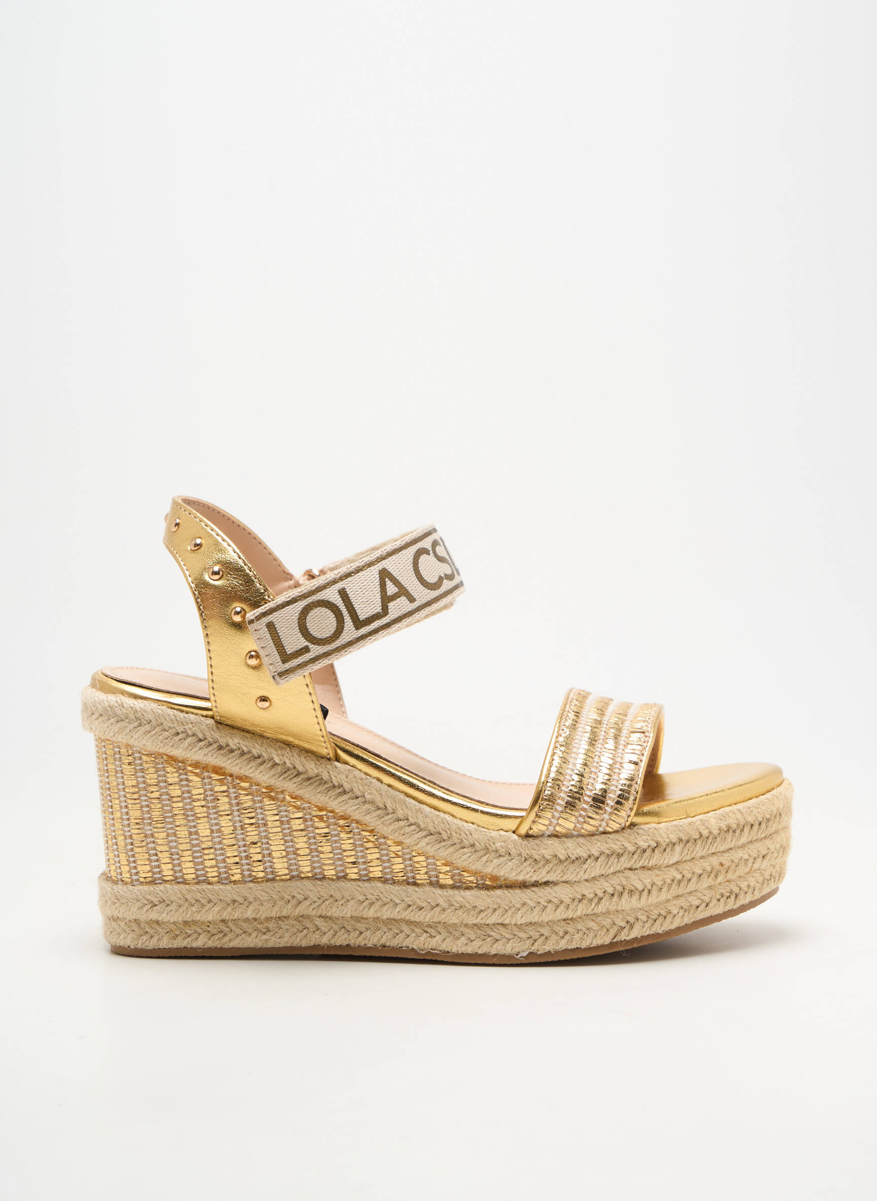 Sandalai/nu pėdos lygus medžiaga kulnas nuo 7 iki 9 cm auksas LOLA CASADEMUNT moteris