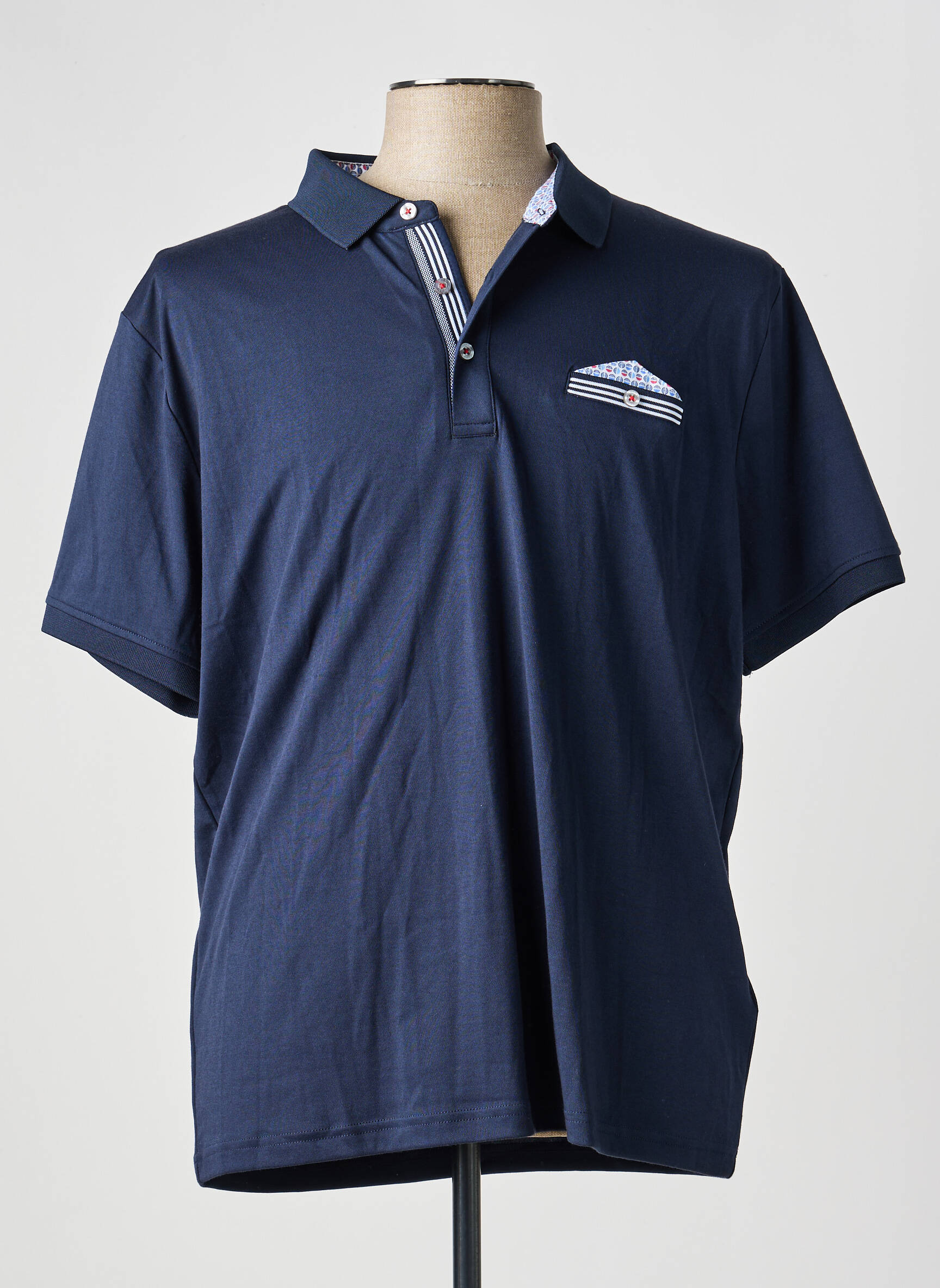 Polo jersey audinys trumpas rankovės mėlyna COFOX vyras