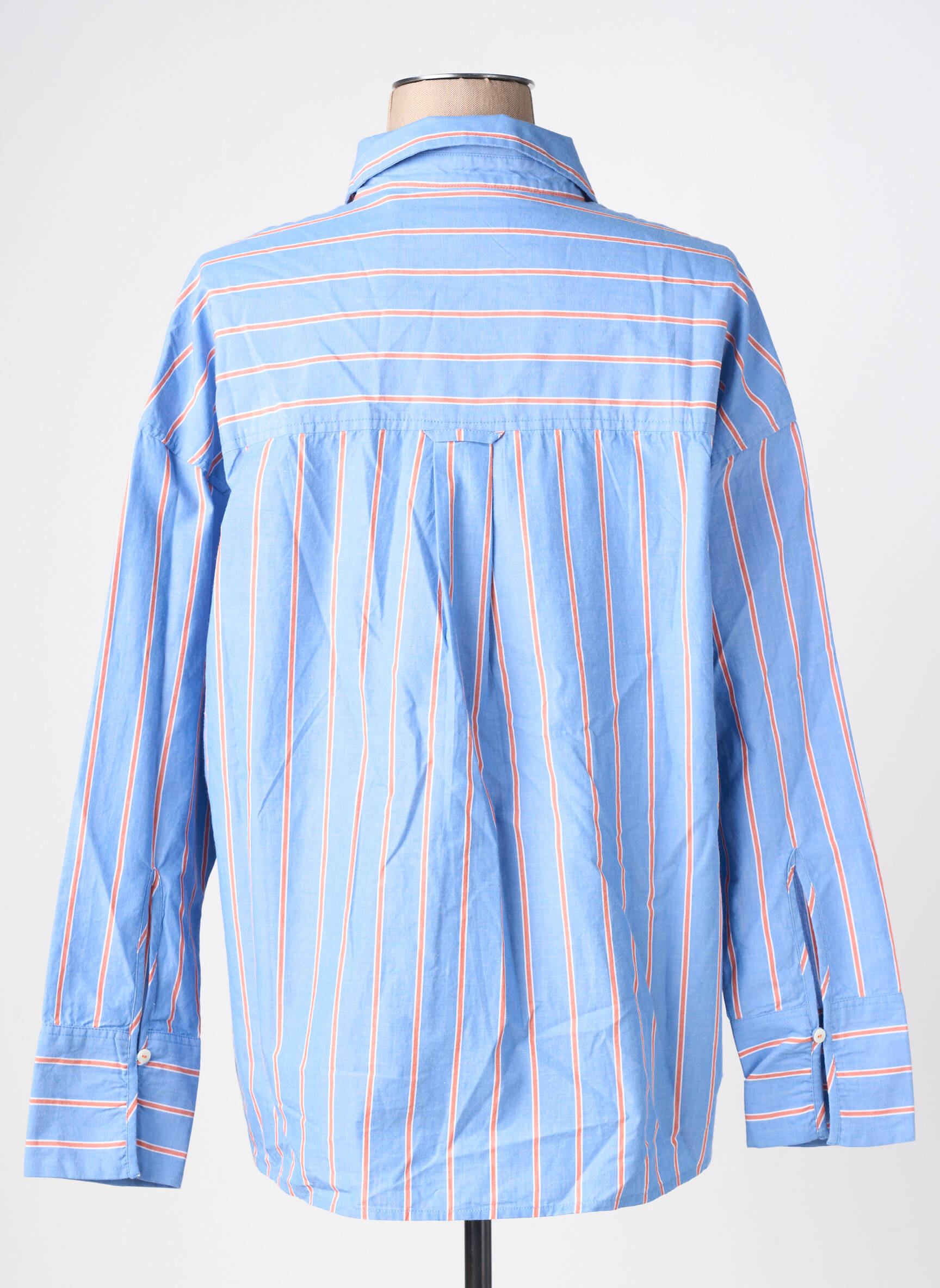 Moteriškas marškinys tiesi kirpimas ilgos rankovės mėlyna MKT STUDIO moteris