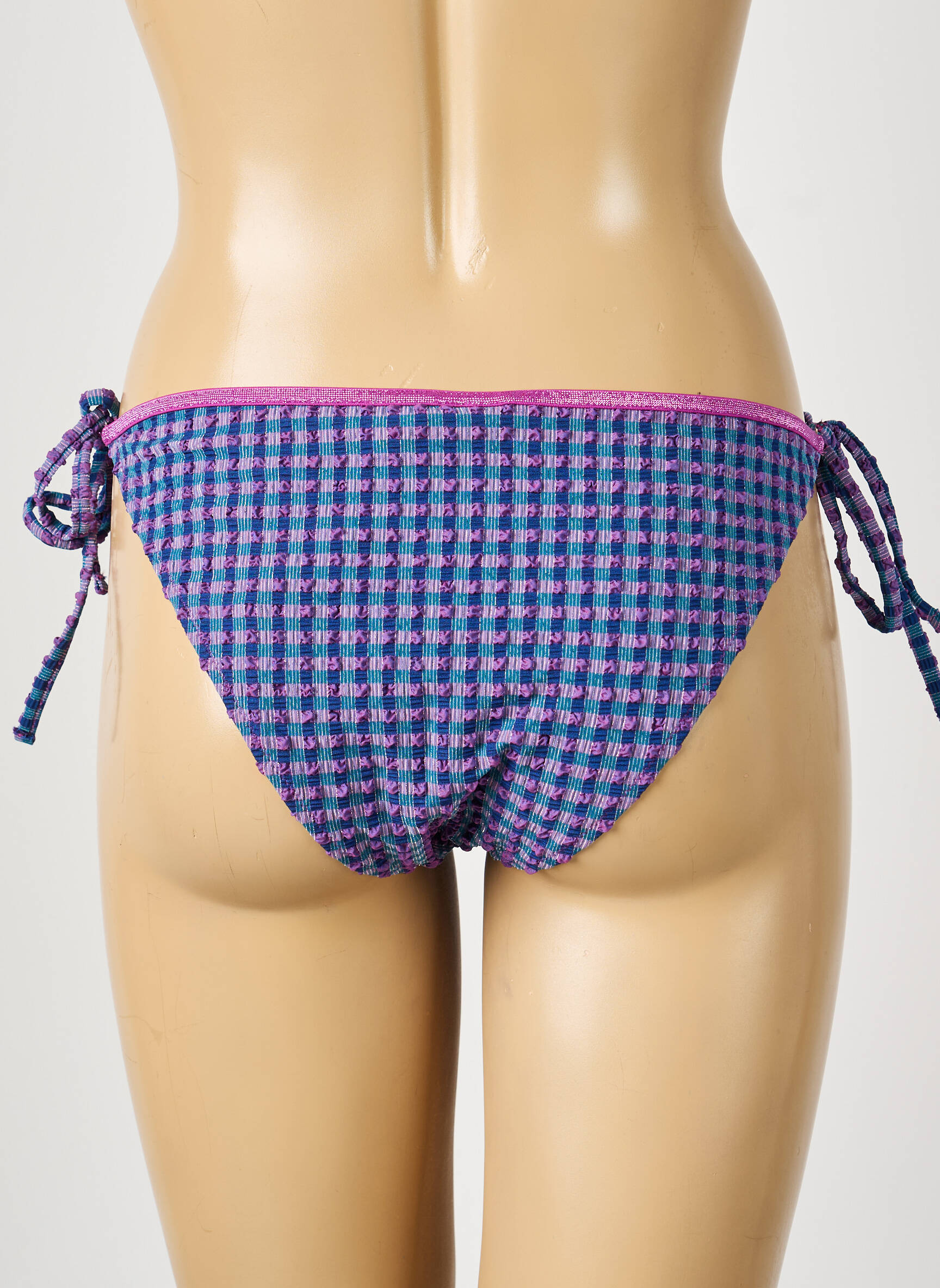 Maudymosi kelnaitės satino efektas bikini violetinis LA NOUVELLE moteris