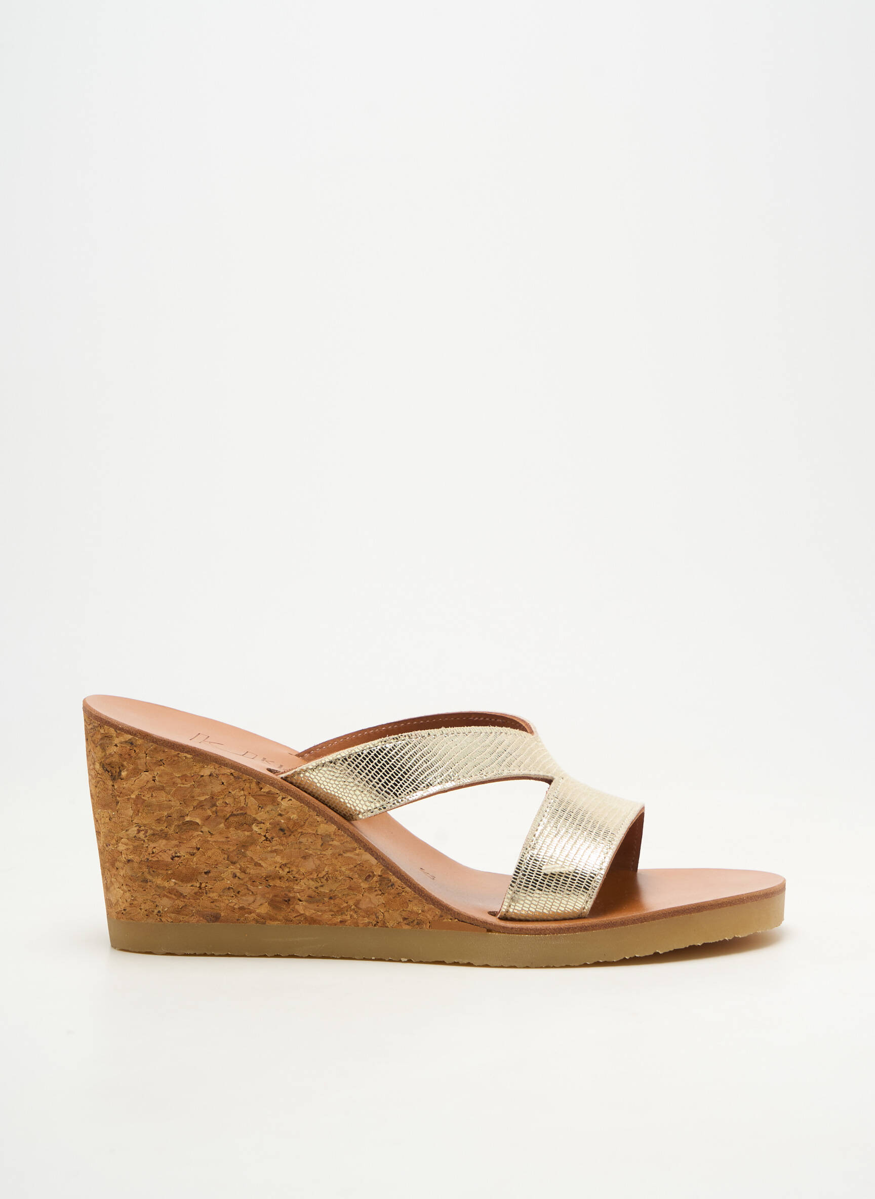 Mule/sabotai kompensuotas kulnas kulnas nuo 7 iki 9 cm auksas K.JACQUES moteris