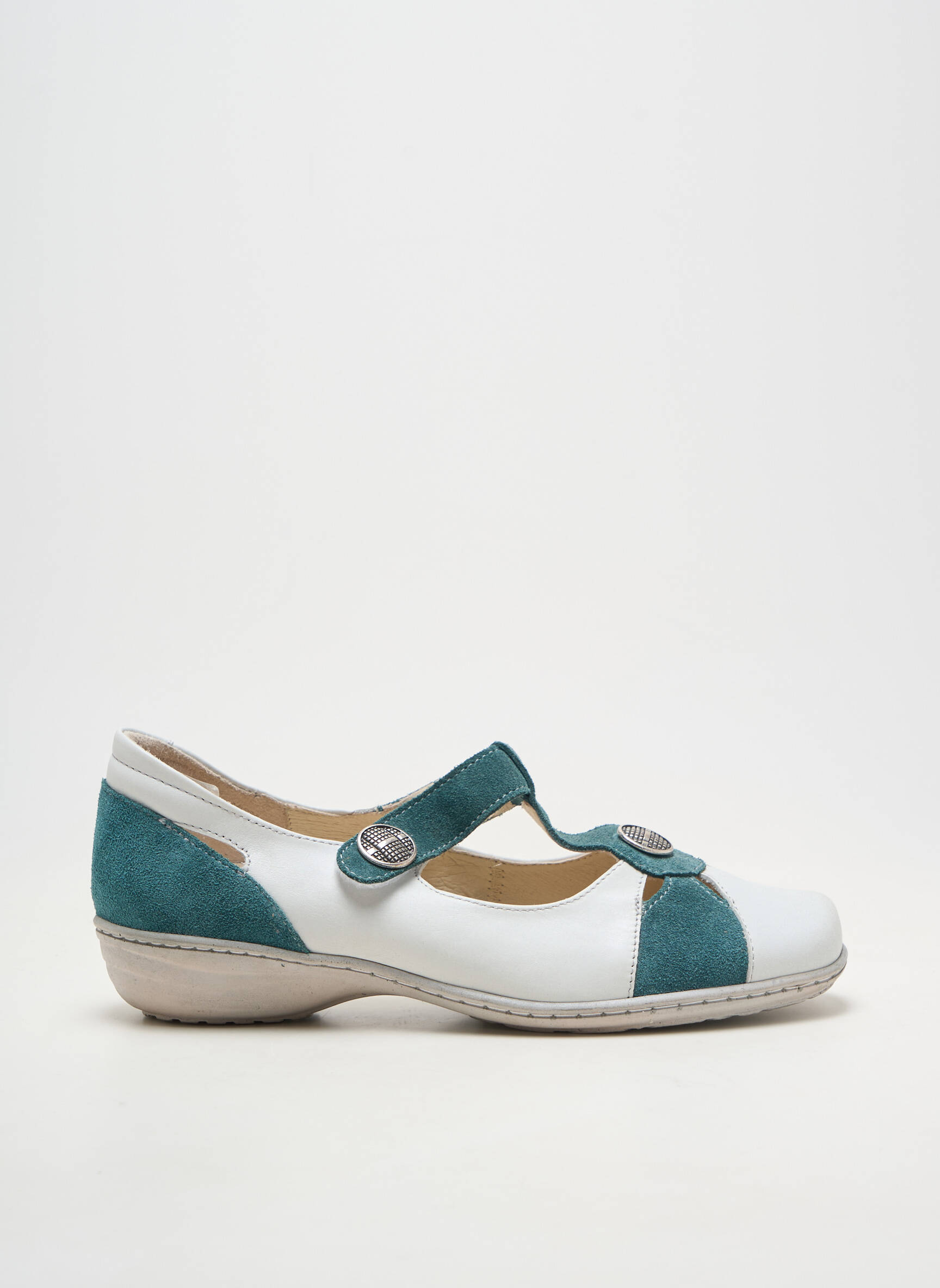 Balerinos velcro užsegimas plokščias kulnas iki 3 cm žalias OTTILIA moteris