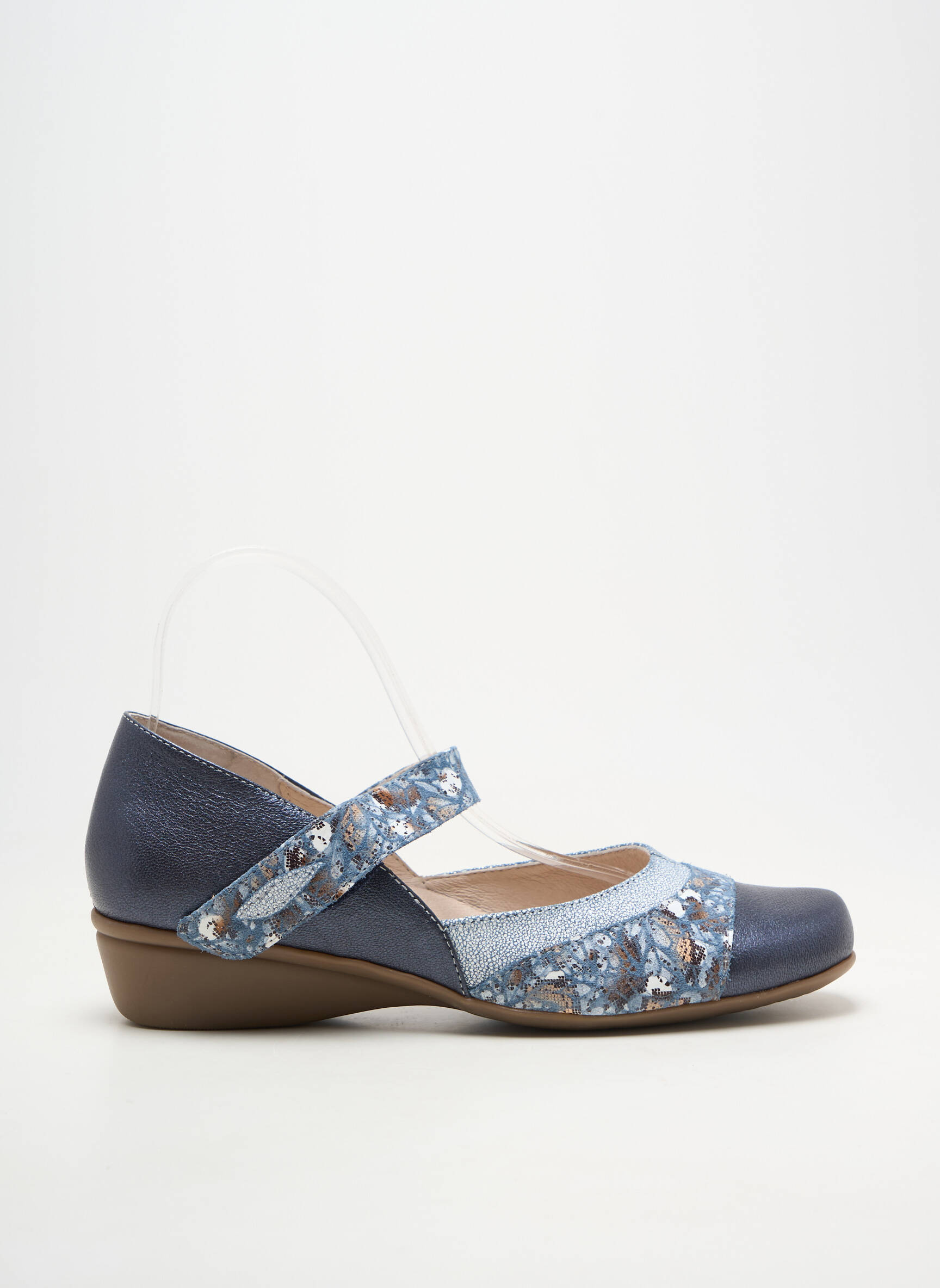 Balerinos velcro užsegimas kulnas nuo 4 iki 6 cm mėlyna OTTILIA moteris