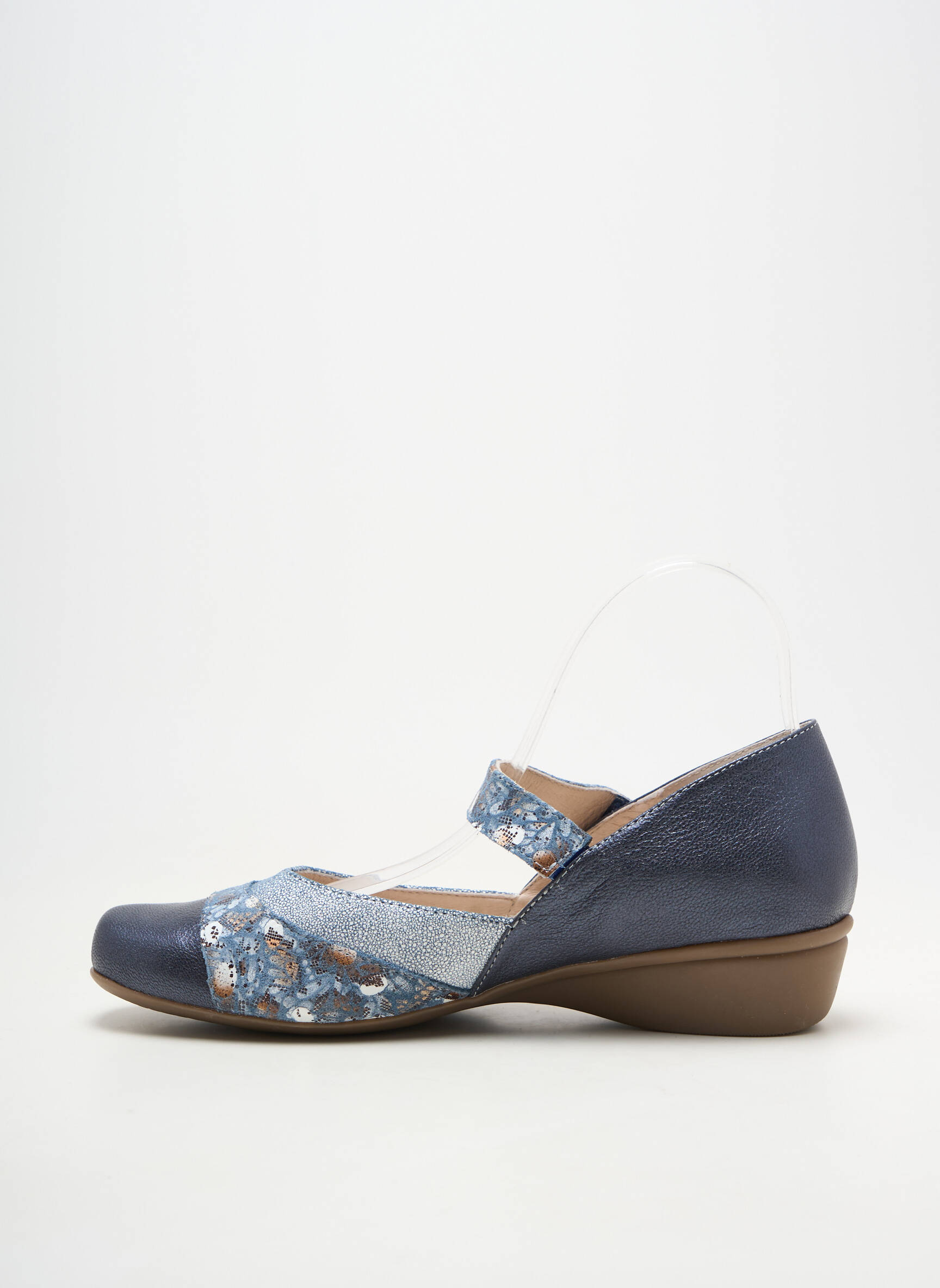 Balerinos velcro užsegimas kulnas nuo 4 iki 6 cm mėlyna OTTILIA moteris