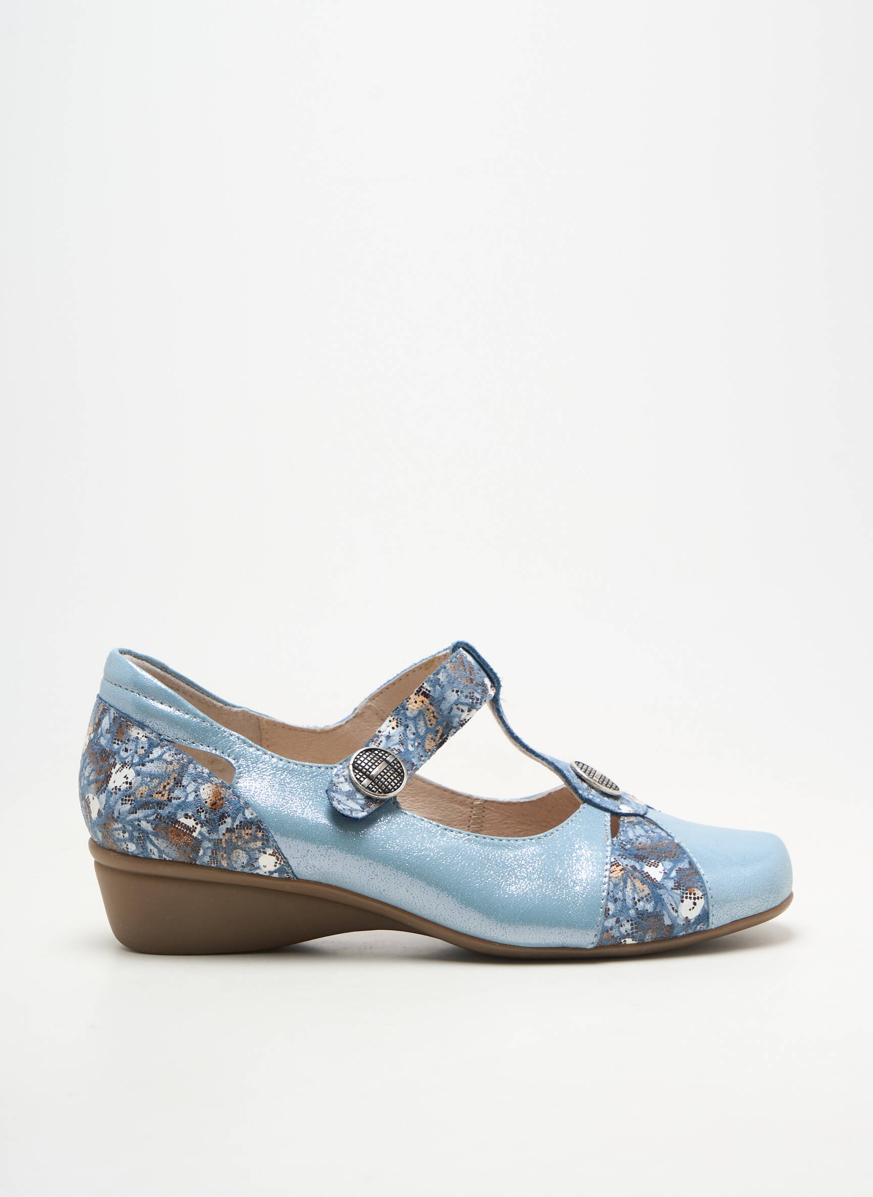 Balerinos velcro užsegimas kulnas nuo 4 iki 6 cm mėlyna OTTILIA moteris