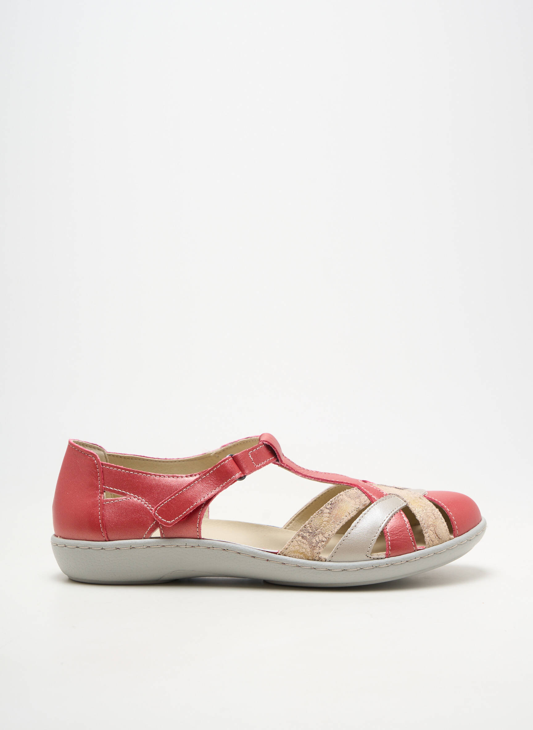 Balerinos velcro užsegimas plokščias kulnas iki 3 cm raudona ARIMA moteris