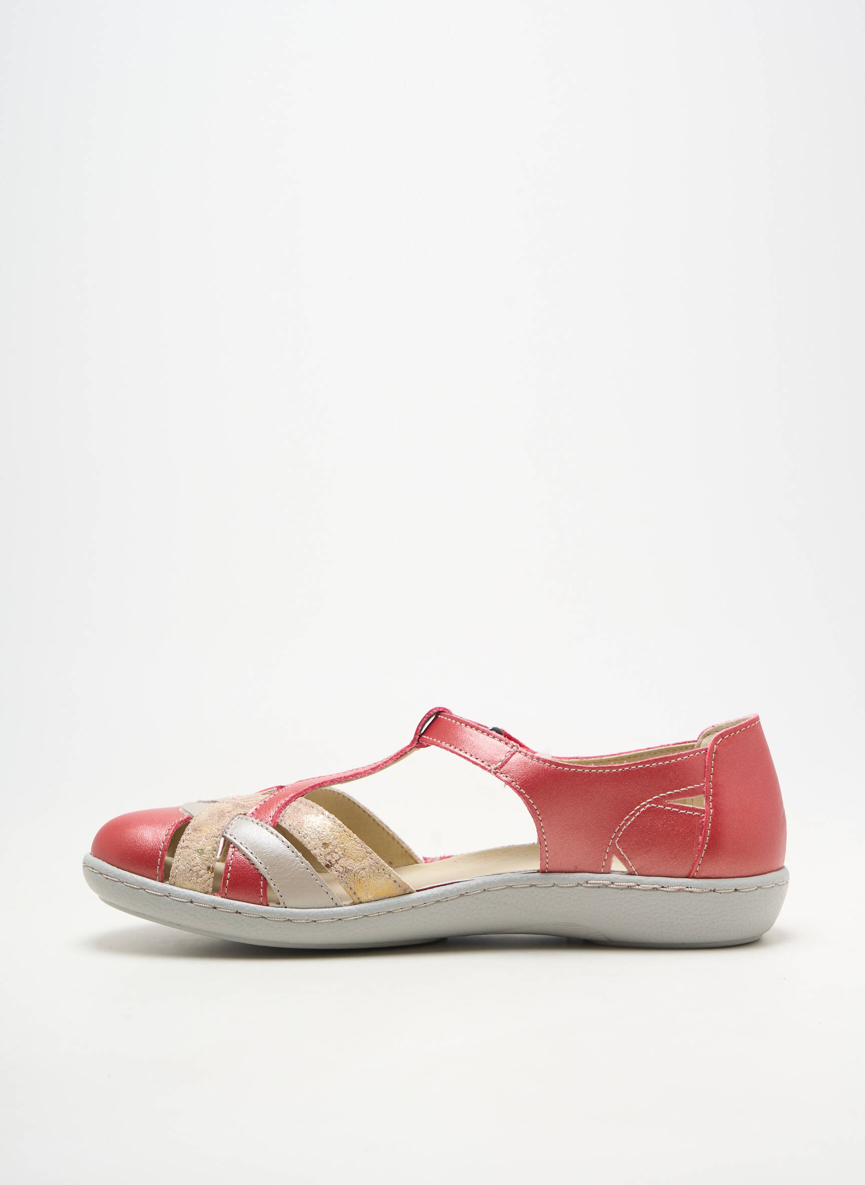 Balerinos velcro užsegimas plokščias kulnas iki 3 cm raudona ARIMA moteris