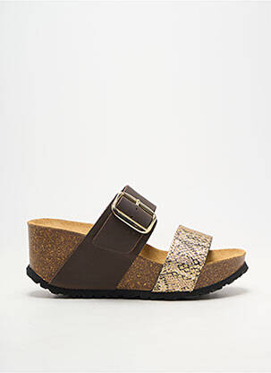 Mule/sabotai pusiau kompensuotas kulnas nuo 4 iki 6 cm rudas SANTAFE moteris