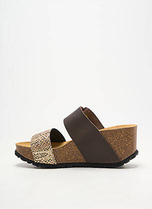 Mule/sabotai pusiau kompensuotas kulnas nuo 4 iki 6 cm rudas SANTAFE moteris
