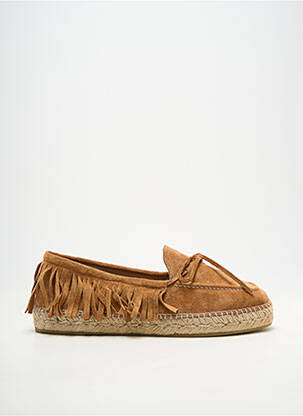 Espadrilės apvalus mygtukas plokščias kulnas iki 3 cm rudas GAIMO moteris