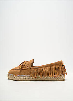 Espadrilės apvalus mygtukas plokščias kulnas iki 3 cm rudas GAIMO moteris