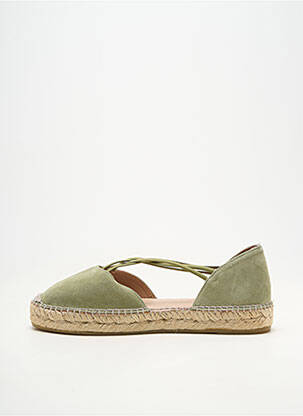 Espadrilės apvalus mygtukas plokščias kulnas iki 3 cm žalias GAIMO moteris