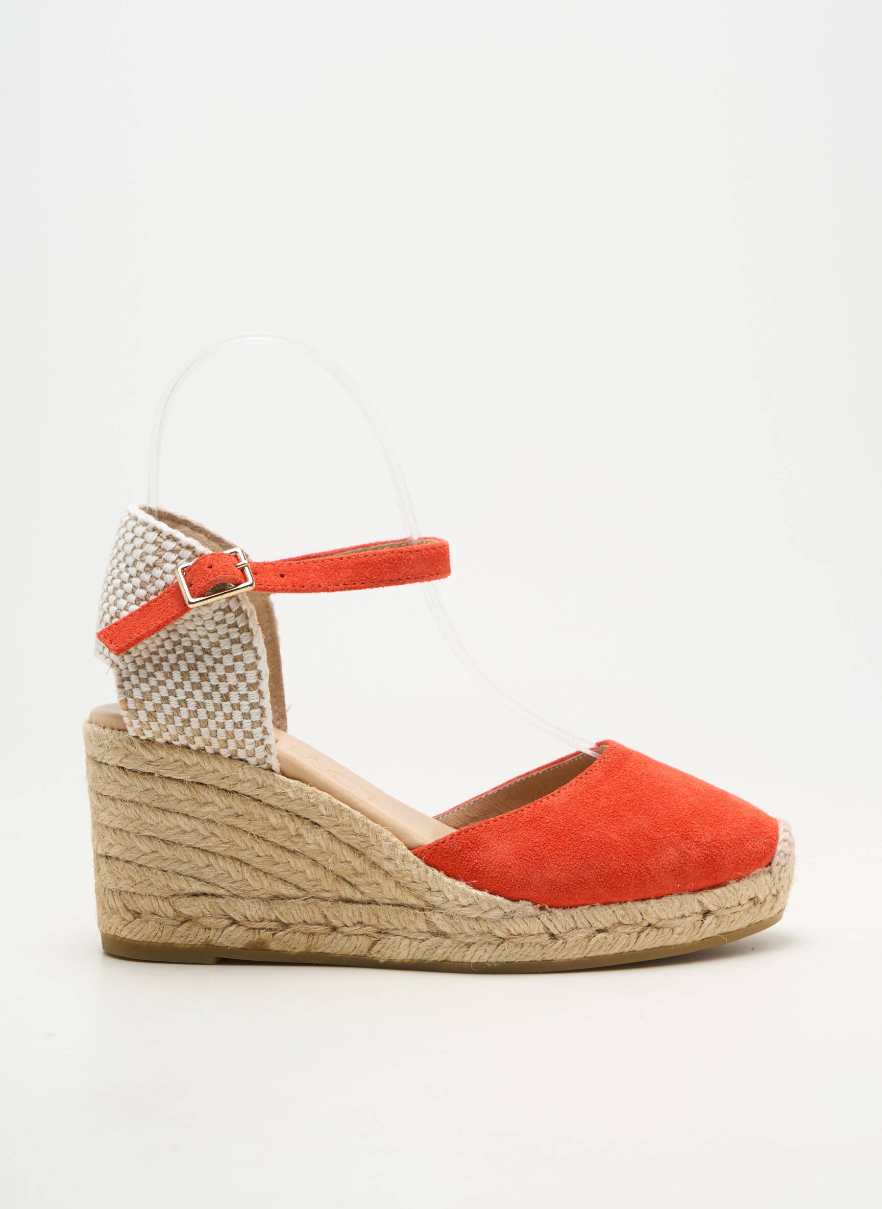 Espadrilės apvalus mygtukas kulnas nuo 7 iki 9 cm raudona GAIMO moteris