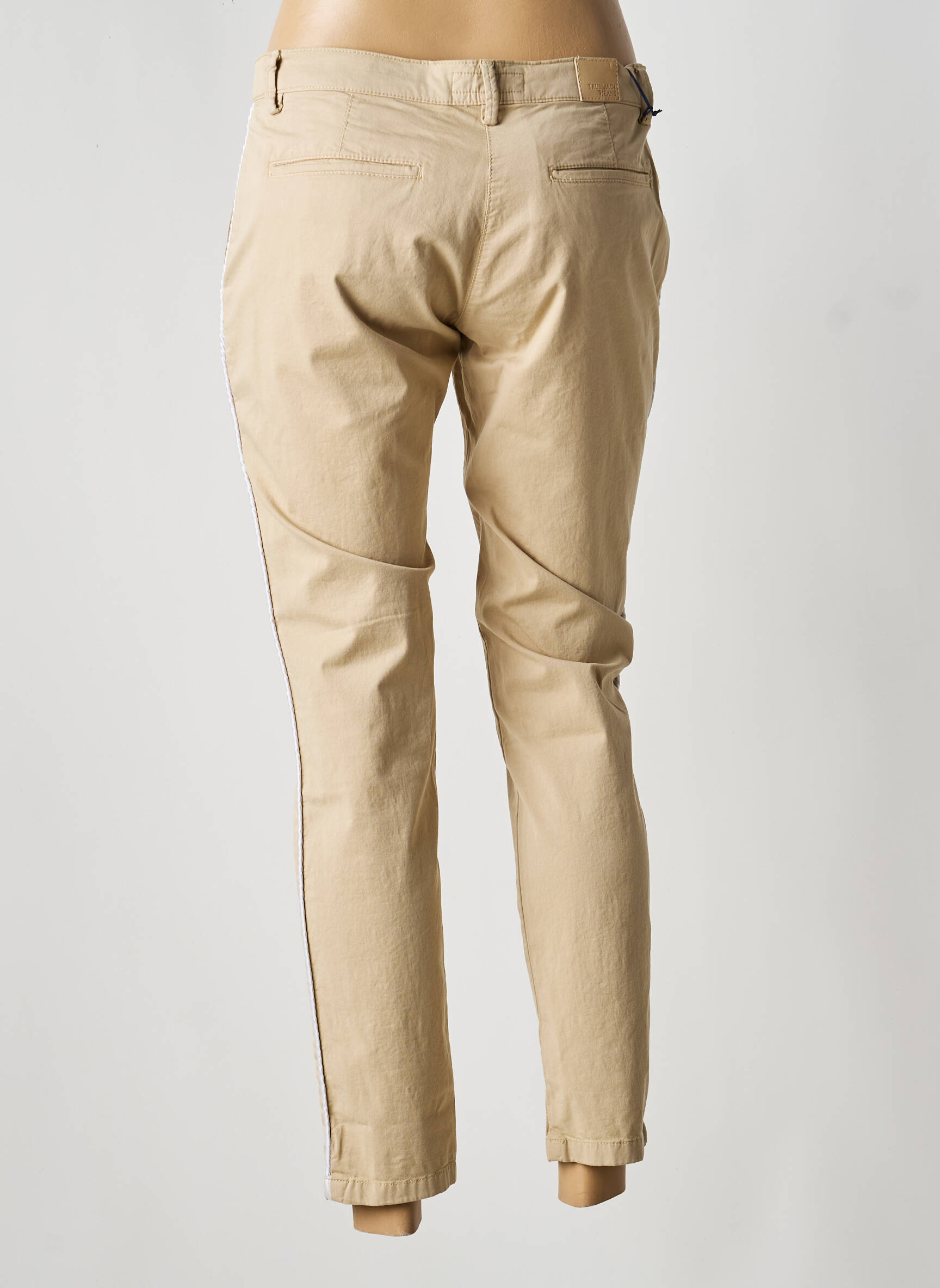 Chino kelnė šoniniai galonai su siuvinėjimu normala dydis bežinis TRUSSARDI JEANS moteris