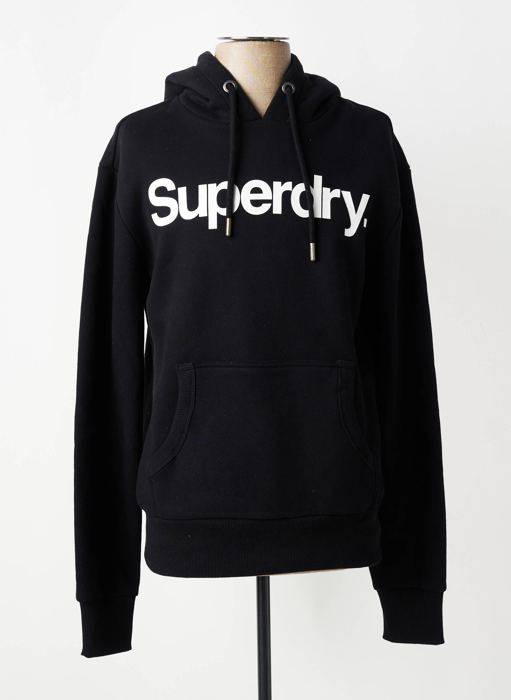 Kapišonas jersey audinys ilgos rankovės juodas SUPERDRY vyras