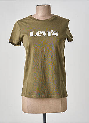 T-marškinys floqué serigrafija trumpas rankovės žalias LEVI'S moteris