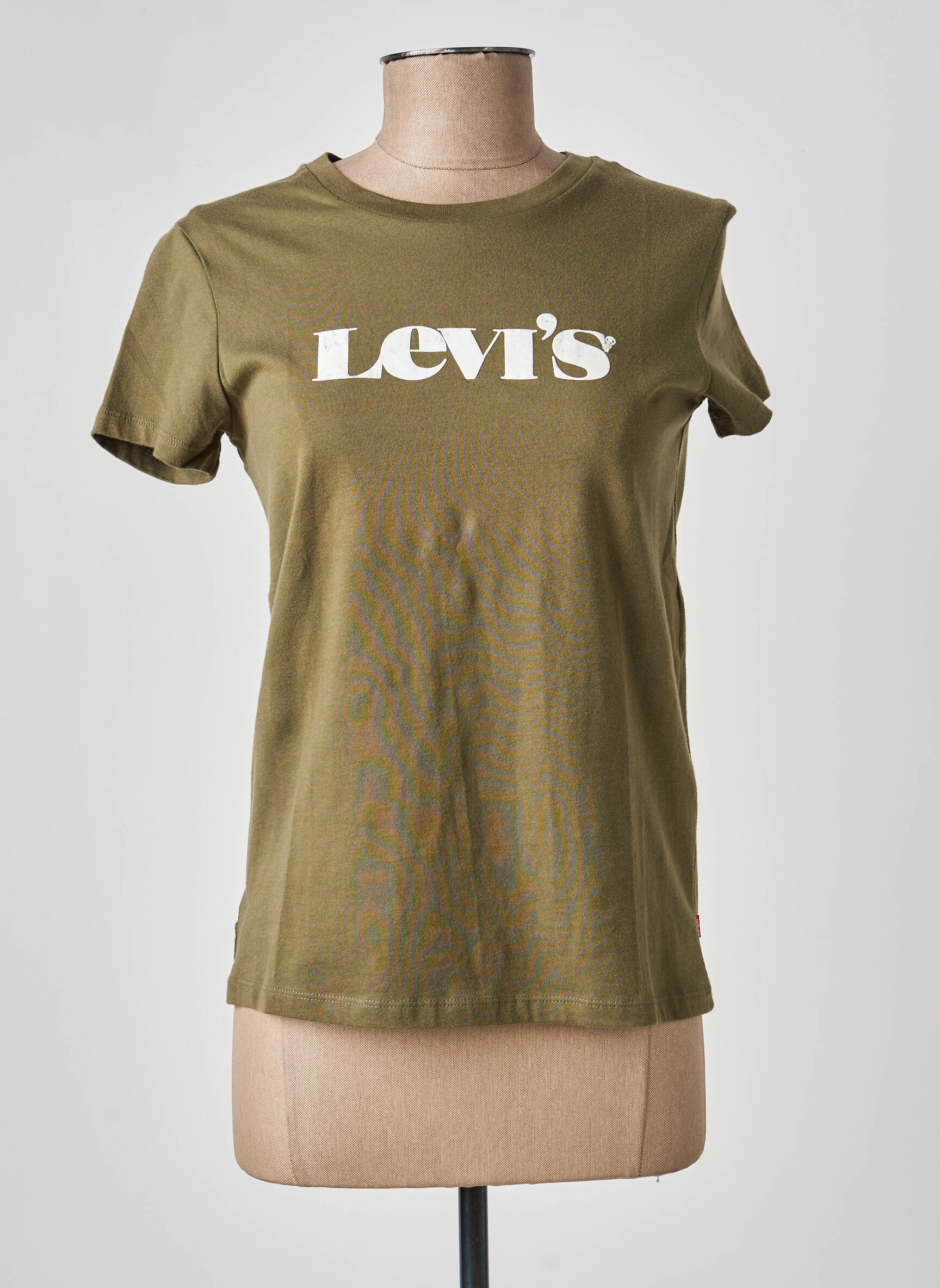 T-marškinys floqué serigrafija trumpas rankovės žalias LEVI'S moteris
