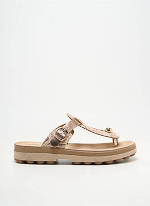 Šlepetės atvira pabaiga plokščias kulnas iki 3 cm bežinis FANTASY SANDALS moteris