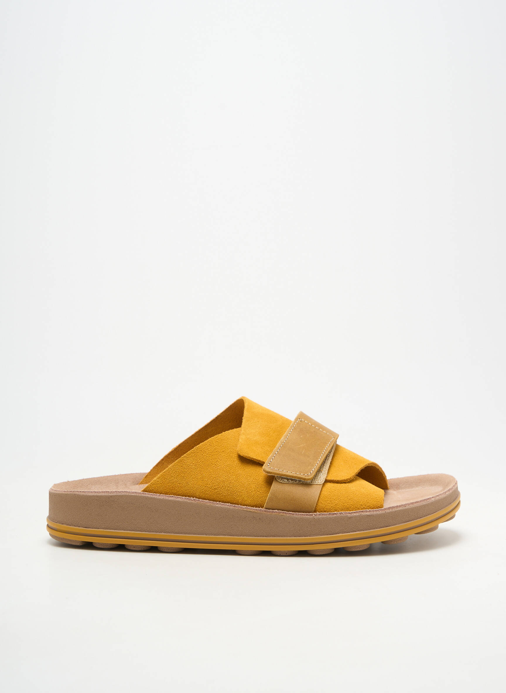 Mule/sabotai atvira pabaiga plokščias kulnas iki 3 cm geltona FANTASY SANDALS moteris