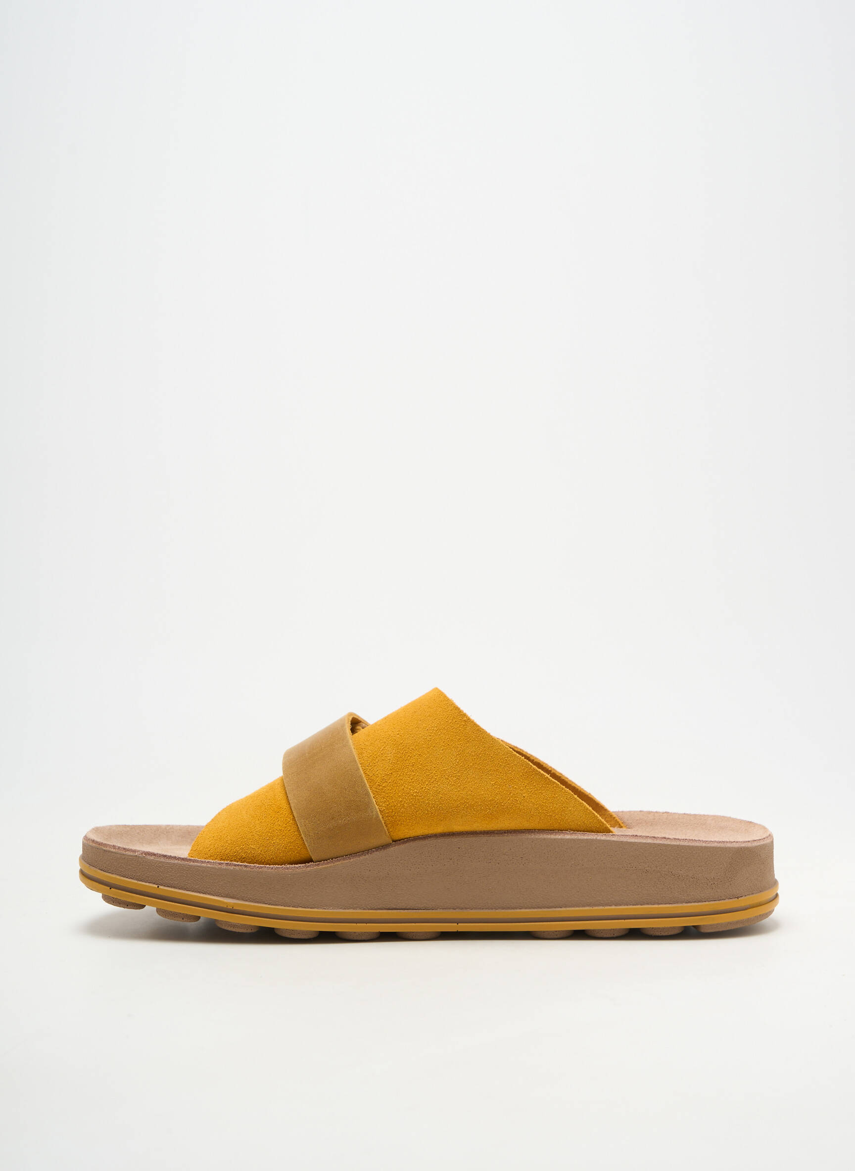 Mule/sabotai atvira pabaiga plokščias kulnas iki 3 cm geltona FANTASY SANDALS moteris