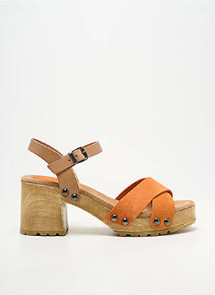 Sandalai/nu pėdos satino audinys kulnas nuo 7 iki 9 cm oranžinė PORRONET moteris