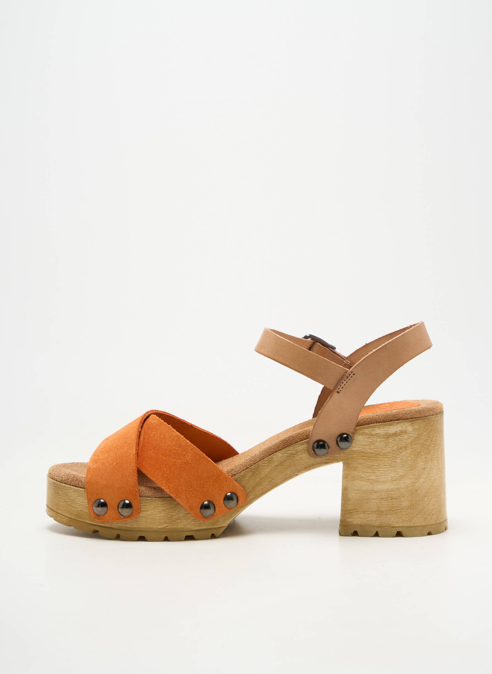 Sandalai/nu pėdos satino audinys kulnas nuo 7 iki 9 cm oranžinė PORRONET moteris